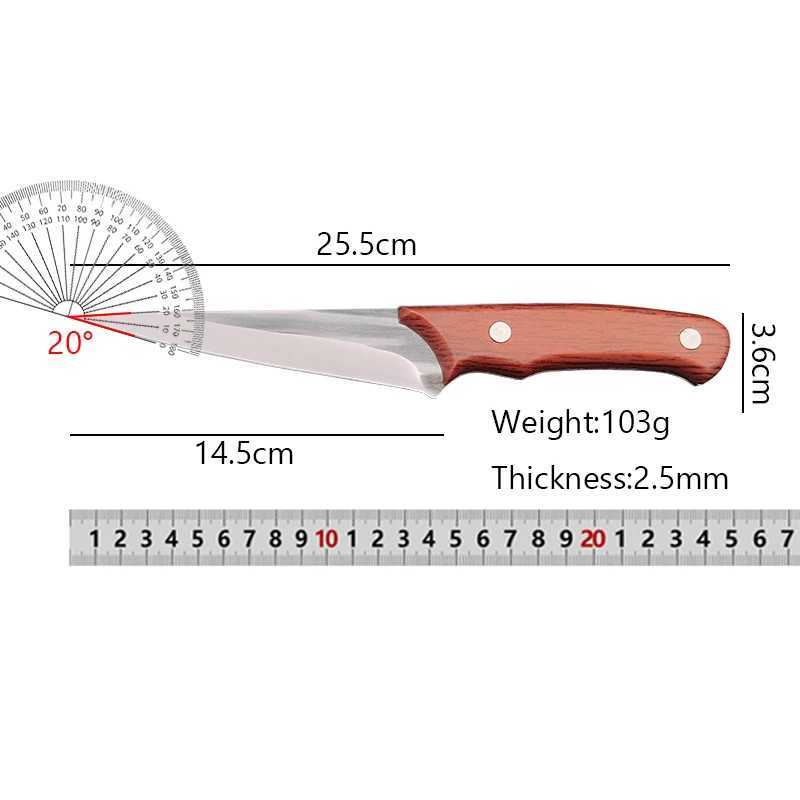 Stainless steel kitchen knife but Boning knife meat and fish diced sushi knife chopped fruit diced tool Y241227