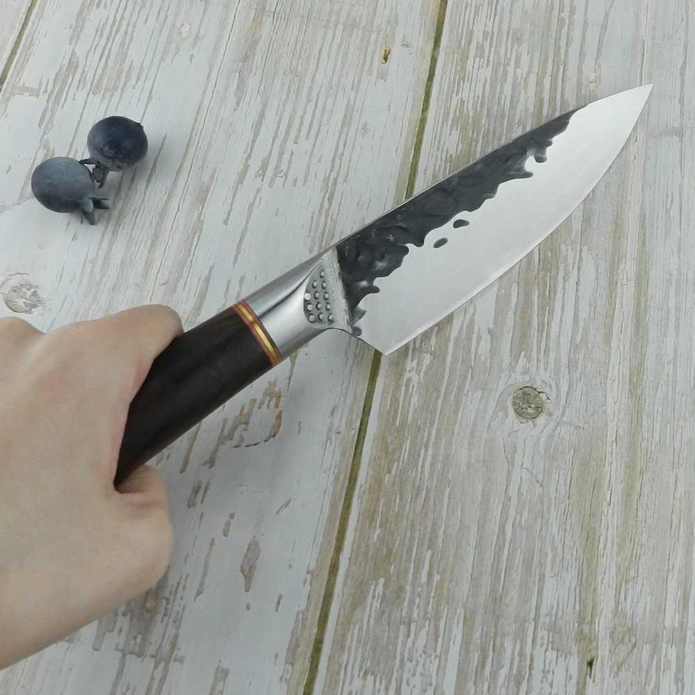 RZD forged steel chef cooking knife 5-inch fruit knife 5CR15mov blade cover camping pocket tool accessories Y241227
