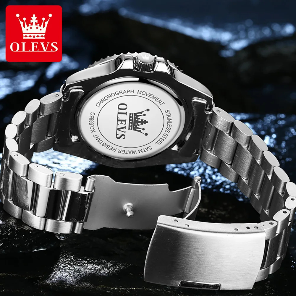 OLEVS Mens Watch Top One-Way Rotating Outer Ring Quartz Watch for Men Auto Date Waterproof Wrist Watches 241227
