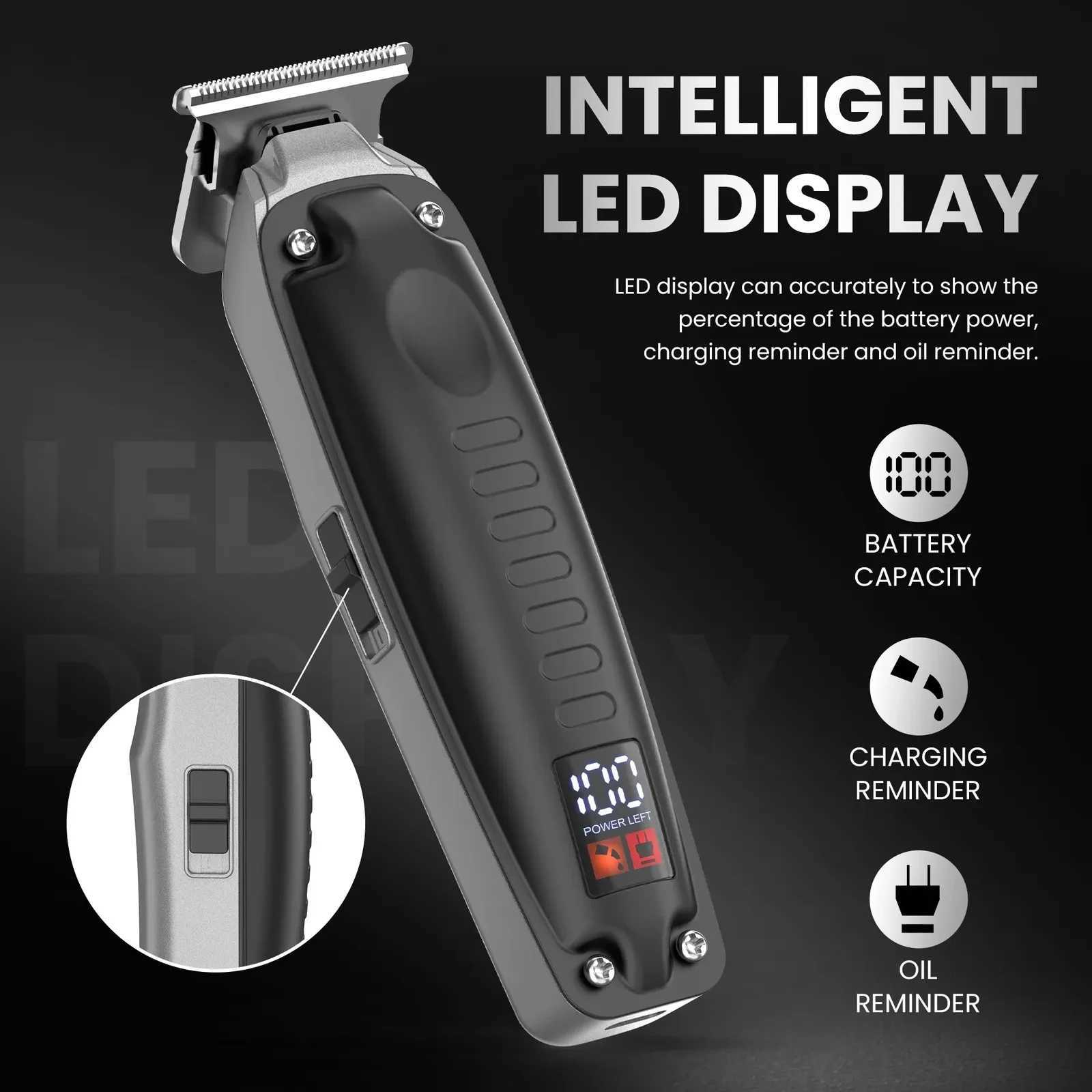 Sejoy Professional Mens Hair Clipper Kit Cordless Trimmer with USB Charging LED Display W241227