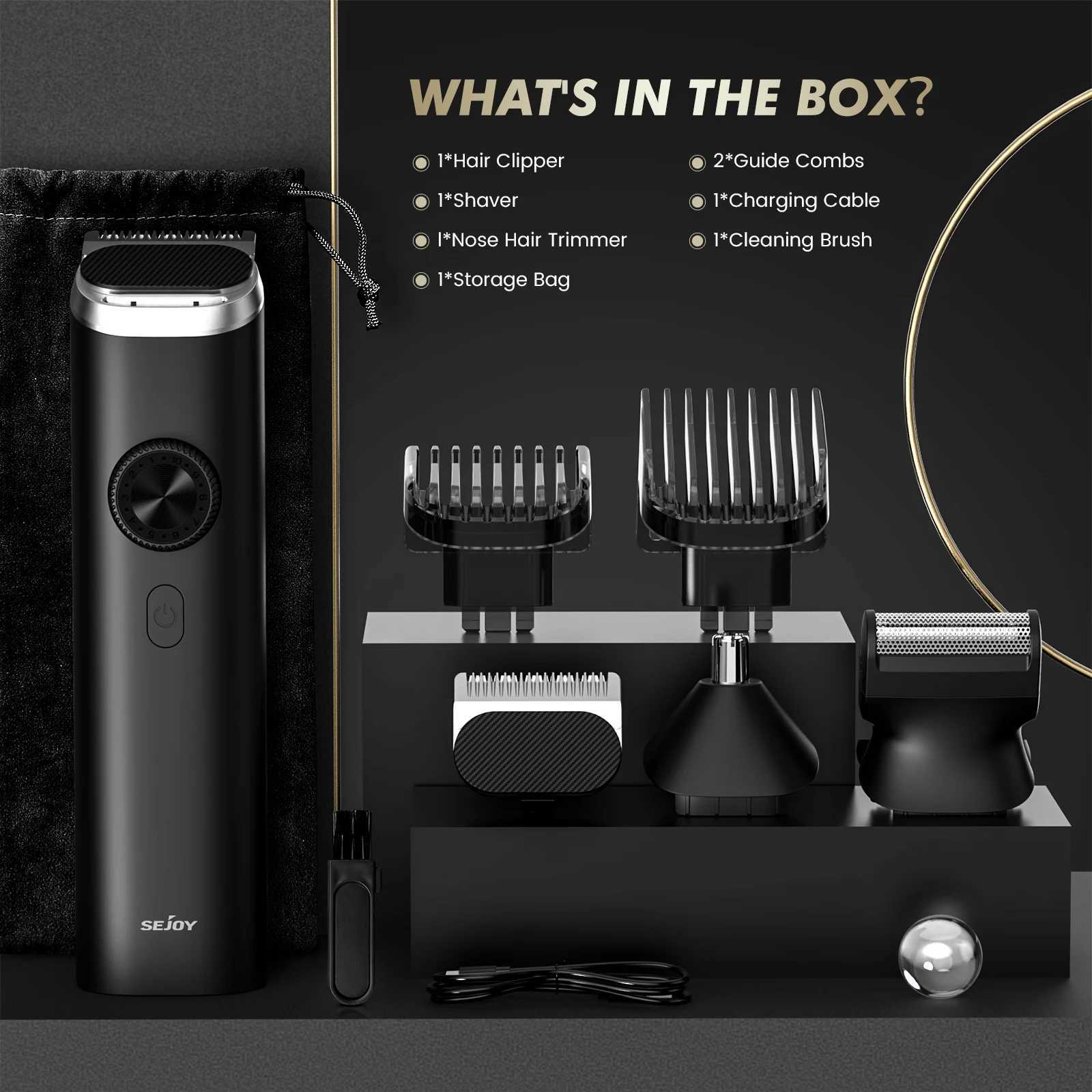 SEJOY 3 In 1 Face Clean Electric Hair Cutting Machine Men Hair Clipper Trimmer Men Cutting Beard Cordless Barber Machine W241227