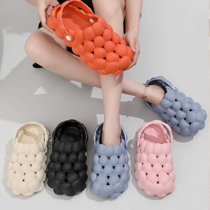 High Quality Shevalues Women Clogs Slippers Cute Bubble Ball Sandals Summer Indoor Massage EVA Slides Outdoor Closed Toe Fashion Beach Shoes T241227