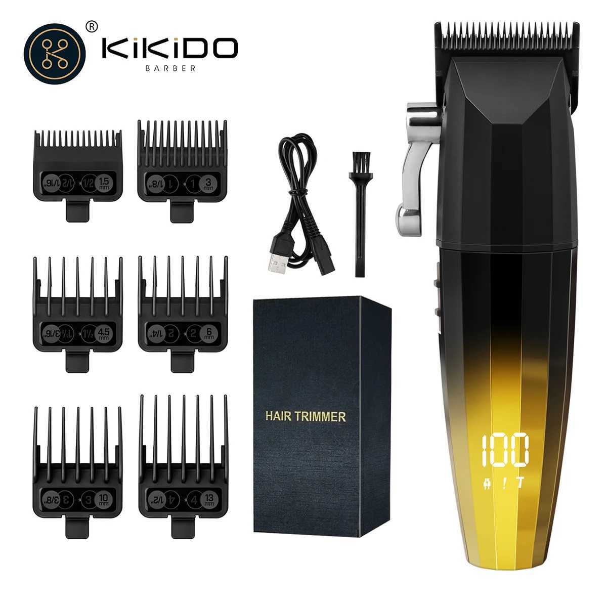 KIKIDO Professional Hair Clipper 6000 RPM Electric Hair Trimmer Adjustable Trimmer Clipper Cordless Hair Cutting Machine for Men W241227