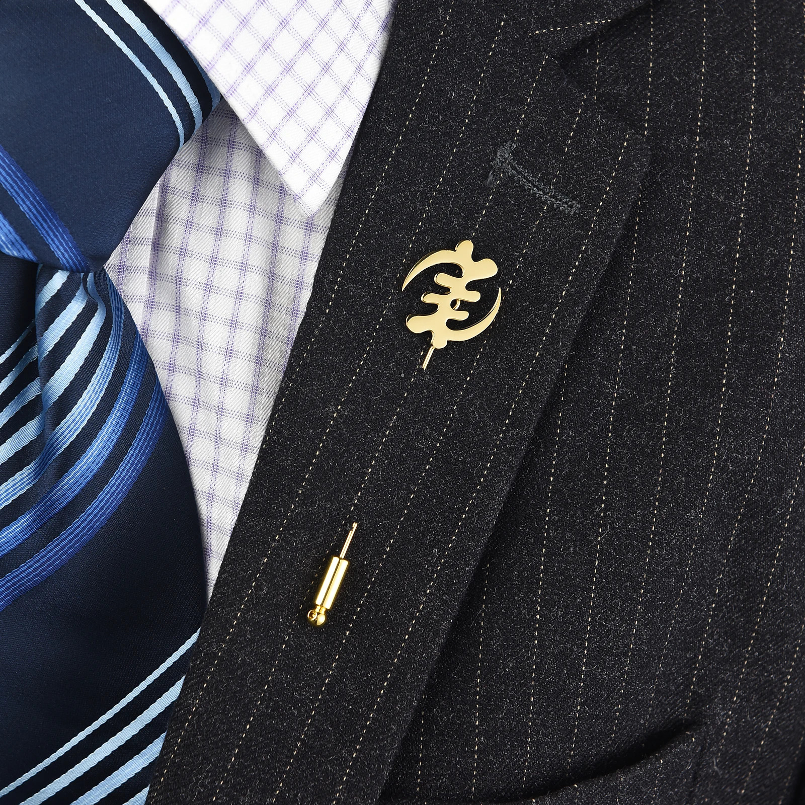 Fashion Mens Gye Nyame Adinkra Lapel Pins African Adinkra Symblo Man Suit Shawl Chic Brooches Ethnic Jewelry Groom Gifts 241227