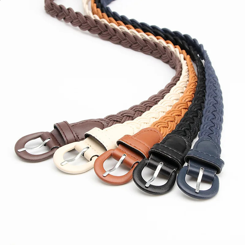 Vintage Wax Rope Belt Hand Knitting Belts for Jeans Retro Wild Fashion Waistbands Student Strap Accessories 241225