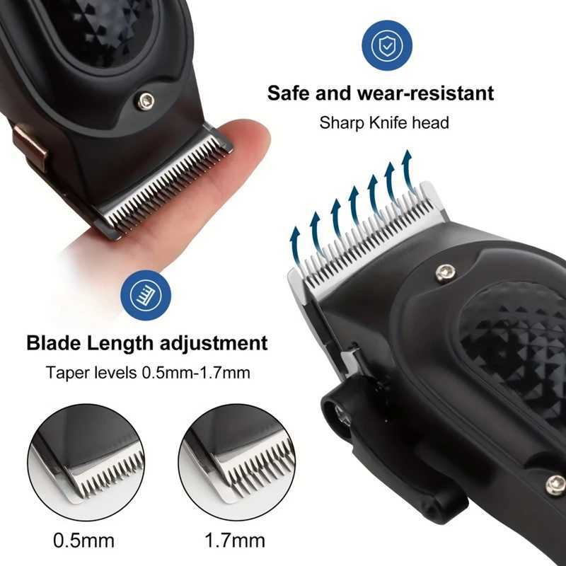 Cordless Adjustable Hair Clipper Professional Adjustable Beard Hair Trimmer For Men Electric Haircut Machine Rechargeable W241227