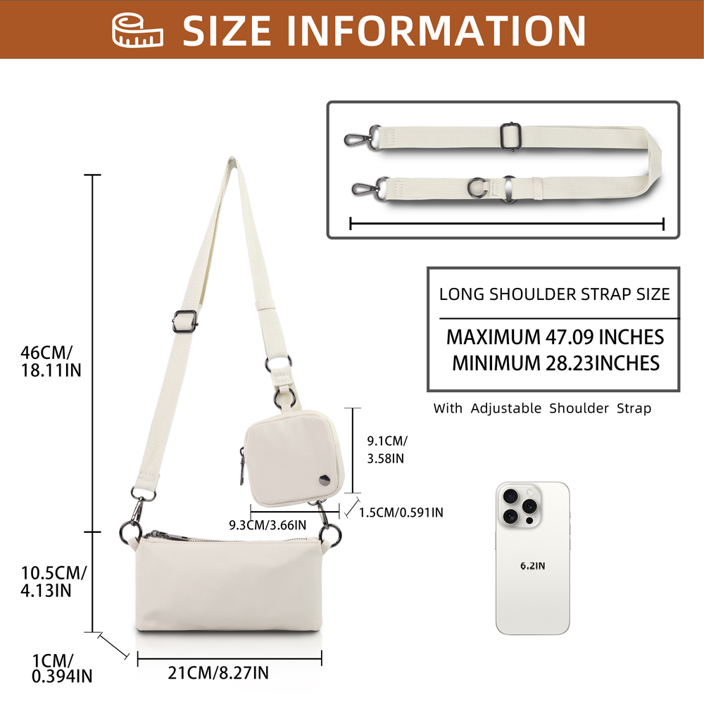 New 2pcs Set Women's Wrist Bag Portable Waterproof Oxford Cloth Card Bag Mini Coin Purse Storage Bag