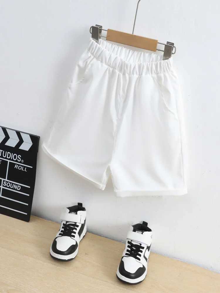 Boys2024 new fashion casual all-match summer simple white shorts W241227