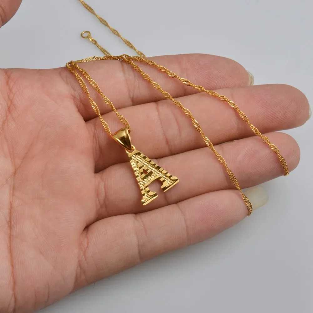 A- Z Small Letters Necklaces Women/Girl Gold Color Initial Pendant Thin Chain English Letter Jewelry AlphabetXJ241227