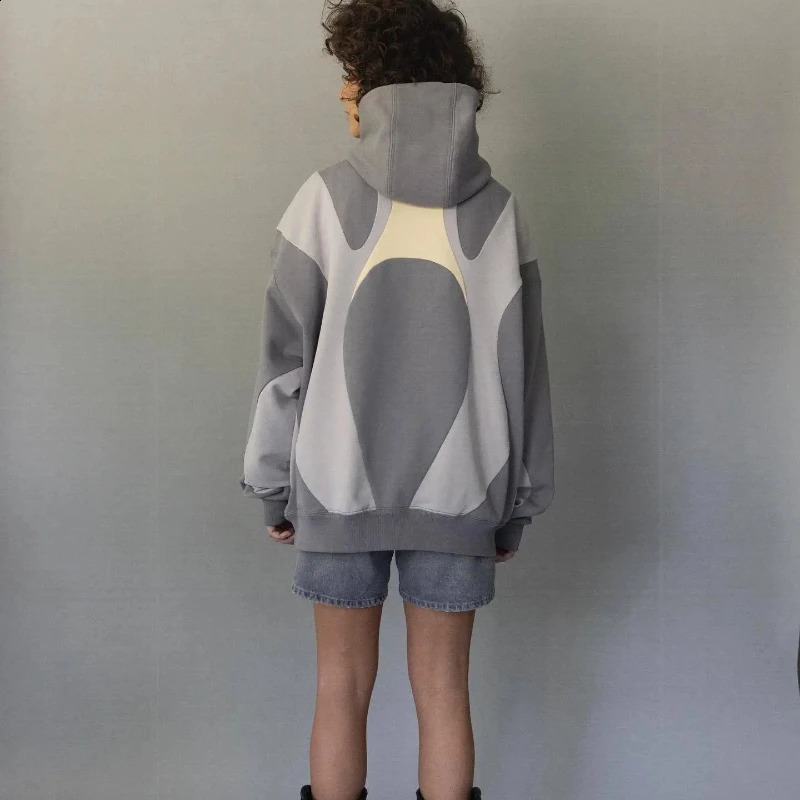 2024 American patchwork irregular Harajuku pullover Y2K hoodie mens and womens trendy sportswear street wear 241224