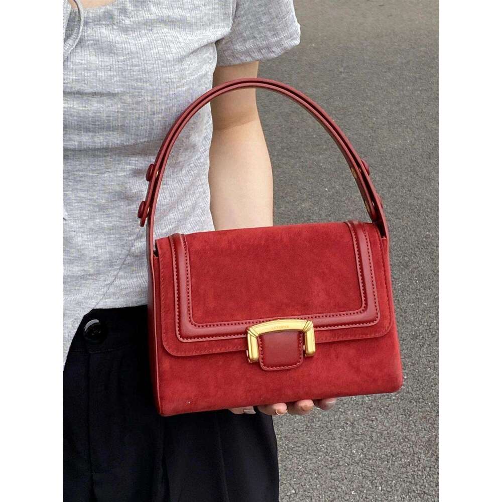Women's Bags Handbag Niche Underarm Small Square Bag Fashionable And Versatile Korean Version Handbag New Retro Suede Tote Bags