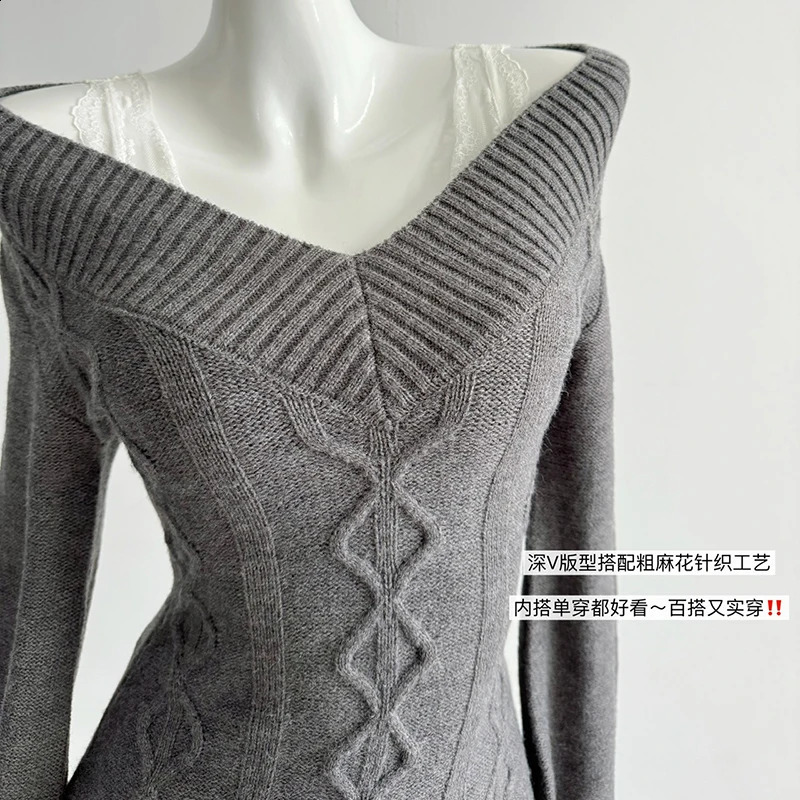 2024 Women Vintage Pullover Knit Sweater Y2k 90s Aesthetic Harajuku Elegant Long Sleeves Sweaters Fashion 2000s Clothes Autumn 241223