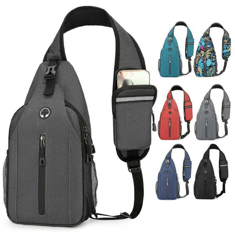 Chest Bag Mens Outdoor Fashion Shoulder Bag Trendy Casual Print Travel Bags Wear-resistant Scratch Resistant Splash Proof Crossbody Bag 240920