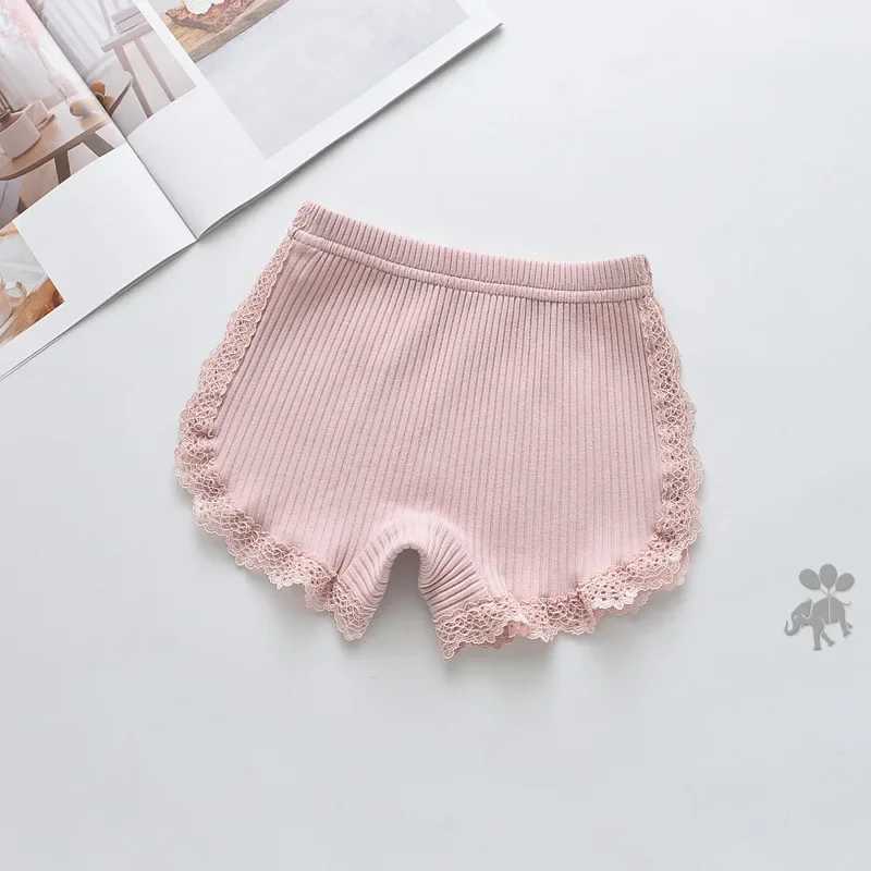 4-12 Years Girls Safety Pants Summer Three-quarter Pants Little Girls Baby Kids Side Lace Cotton Anti-glare Shorts W241227