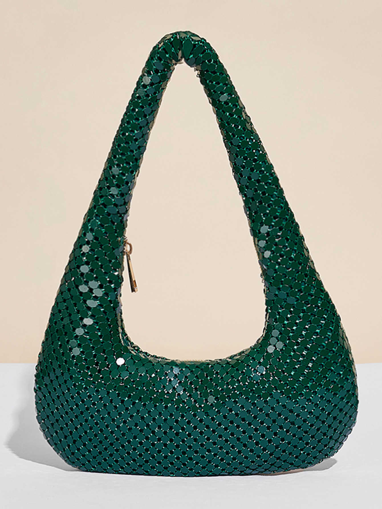 women's armpit bag, gold aluminum foil dinner bag, fashionable handbag, party socialite handbag 241215