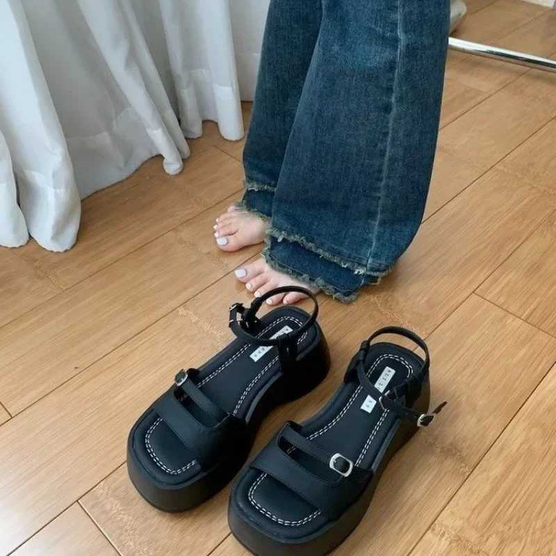 High Quality Platform Sandals Women Wear Fashion Korean Version To Match The Platform Shoes Korean Version Simple Sandals T241227