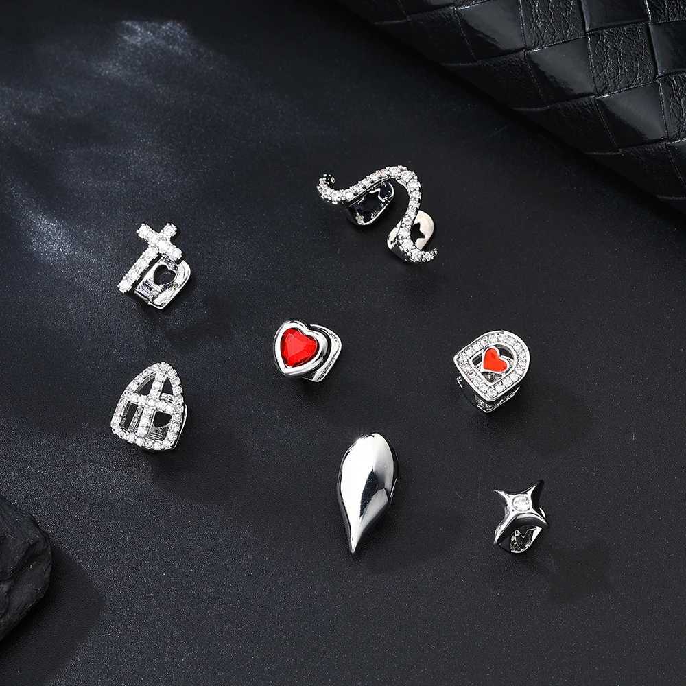 1 piece of single star pattern d teething Grilz detachable dental grill teeth punk teeth Cs W241227