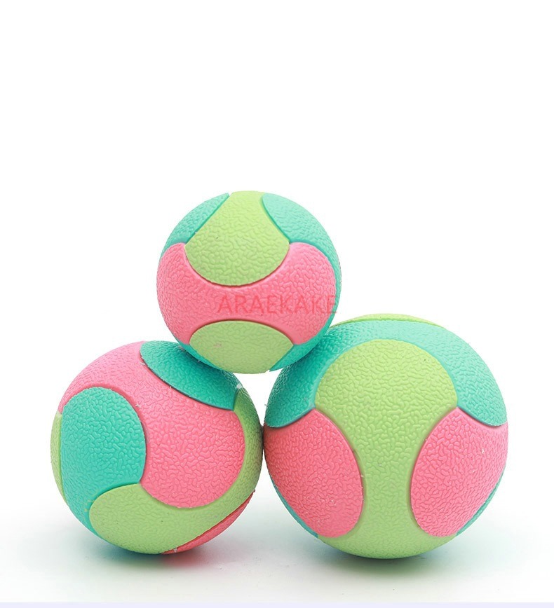 Dog toy, chew resistant elastic ball, bite free, relieve boredom training, color blocked rubber ball, pet toy