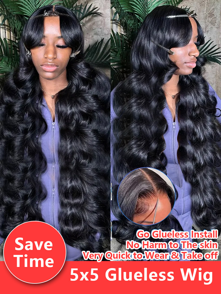 30 40 Inch High Density 5X5 Closure Glueless Human Hair Ready To GO Body Wave 13X6 HD Lace Frontal Wig For Women