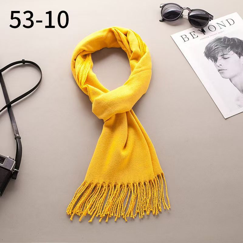 T042 cashmere scarf thickened custom autumn and winter neck tassel solid color warm men and women Korean version all-match shawl