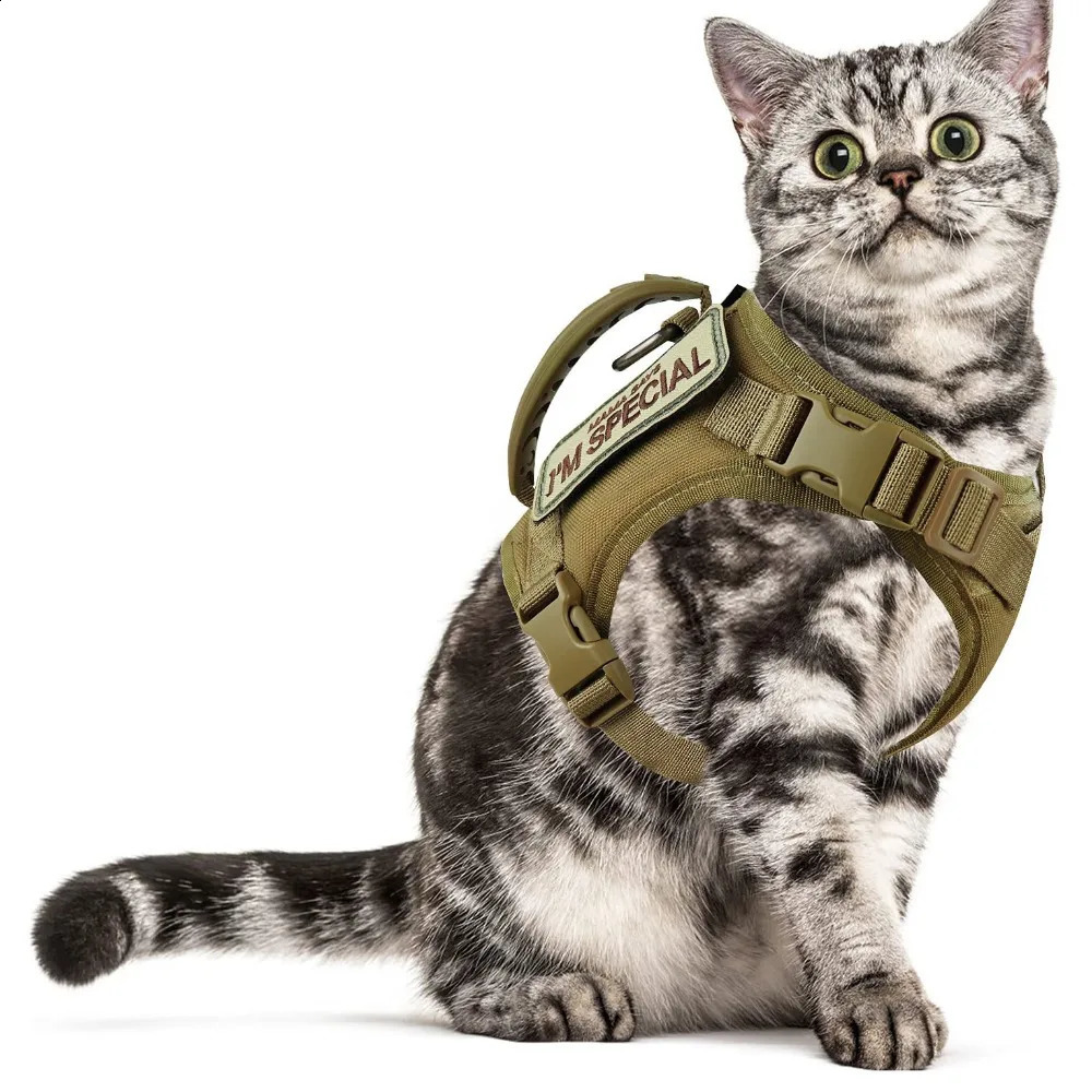Cat Cloth Tactical Harness for Walking Escape Proof Walking Breathable Mesh Pet Clothes for Large Kitten Cats Small Dog 241225
