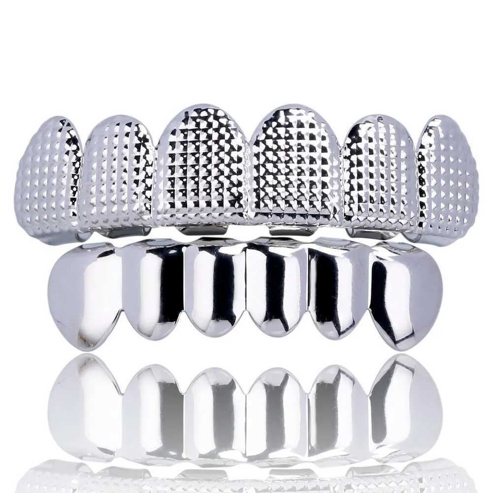 Hip Hop Teeth Grillz Gold Plated Dental Grills Rock Tooth Grillz Cs Crystal Teeth Cs Halloween Vampire Tooth W241227