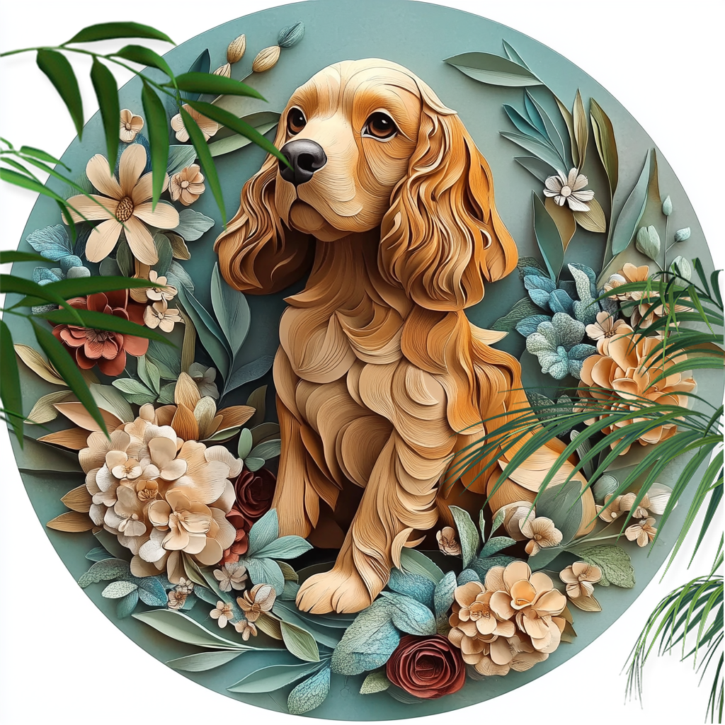 "Custom American Cocker Spaniel Pet Ornaments - Ultra High Definition Circular Aluminum Decorative Paintings&Souvenir Tombstones