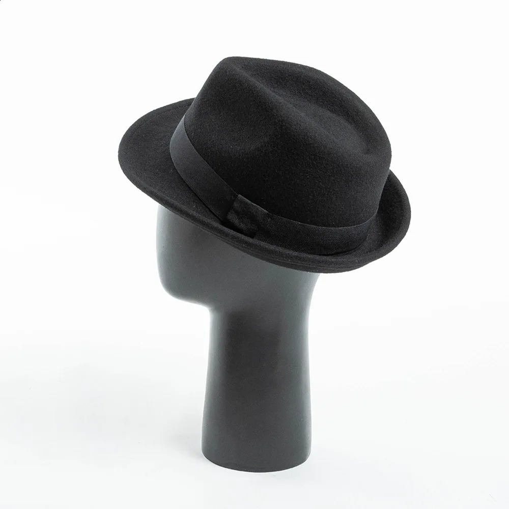 60cm 100% Wool Fedroa for Men Women Flat Top Hats L Oversized Big Size Jazz Hat Large Winter Cap Man 241226