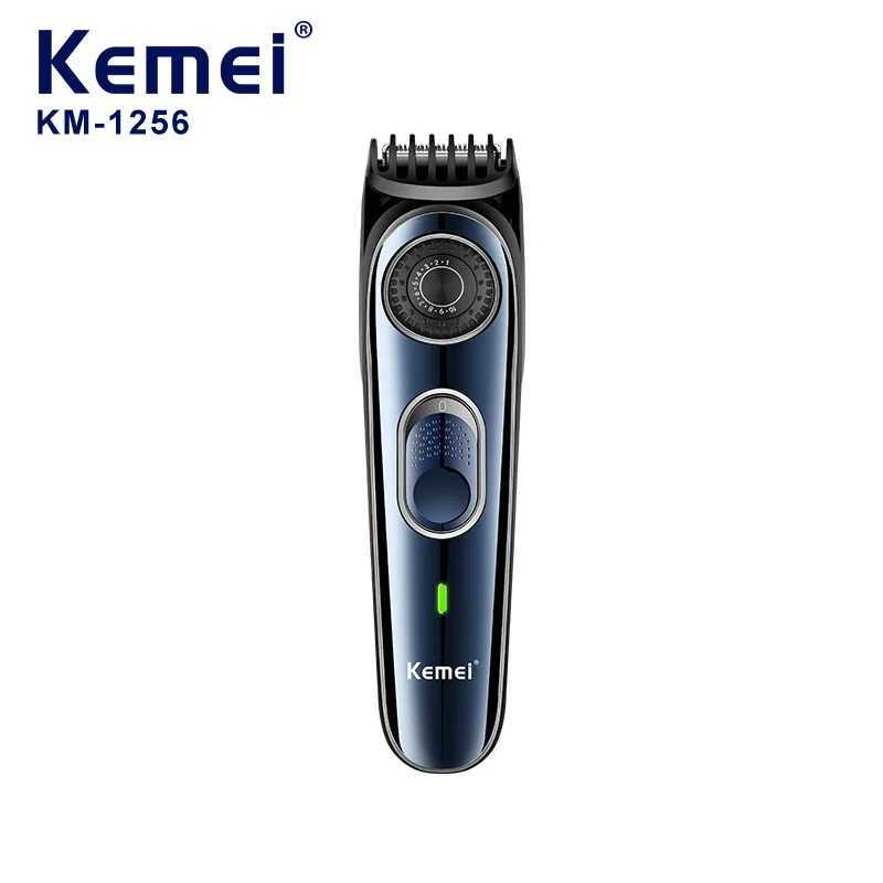 Kemei 1256 Cordless Adjustable Hair and Beard Trimmer For Men Electric Professional Hair Clipper Rechargeable Haircut Machine W241227