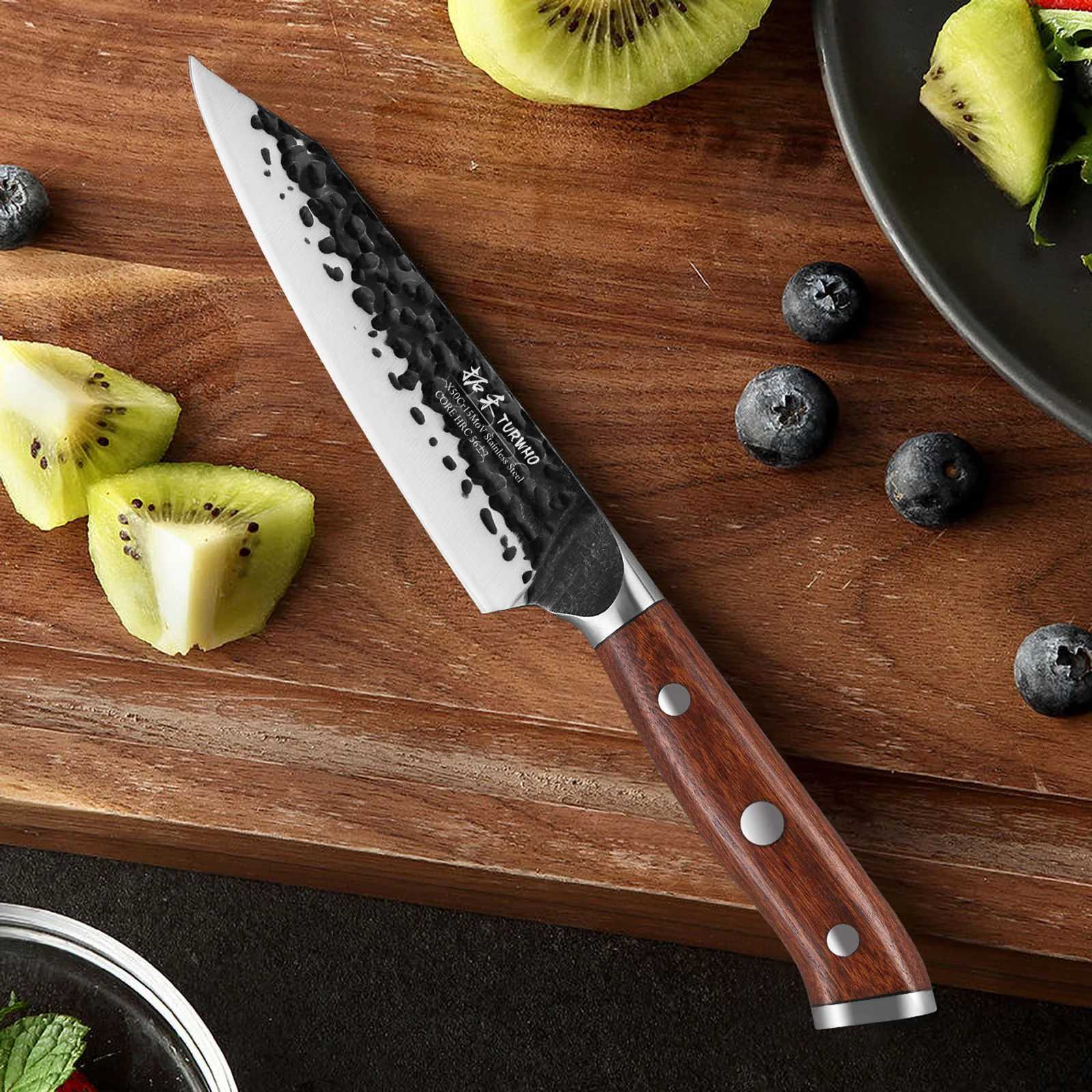 TURWHO 5 Japanese Hand Forged Kitchen Utility Knife X50Cr15MoV Stainless Steel Cutting Vegetable Meat Fruit Paring Chef Knife Y241227