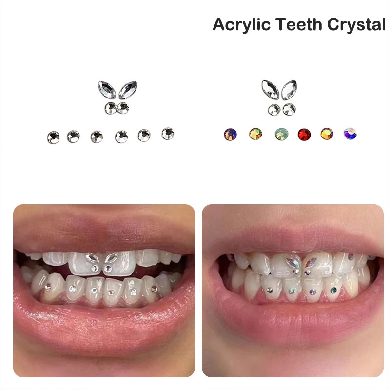 10Pcs Diamond Bur Dental Material Teeth Decor Denture Acrylic Crystal Ornament Oral Hygiene Tooth Decoration 241225