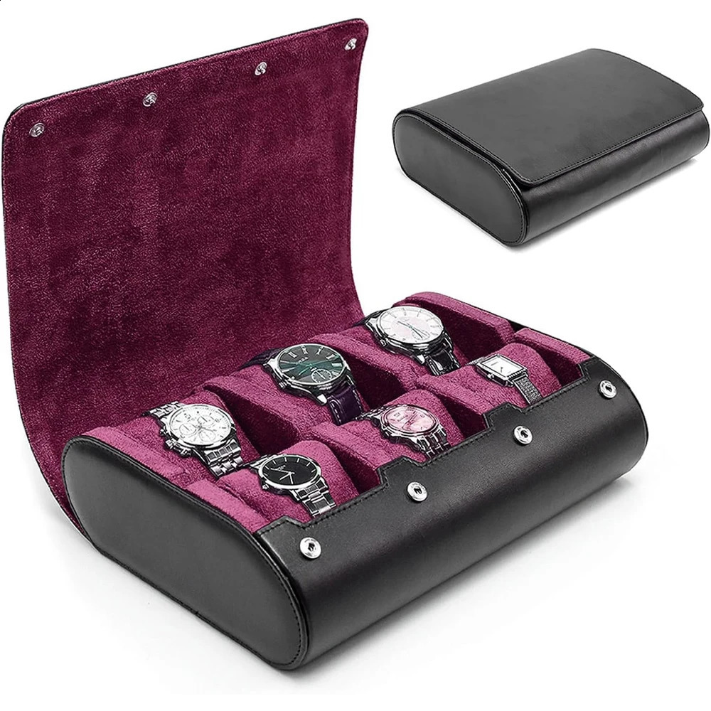 Watch Travel Case - for Men - for Women - Watch Roll Travel Case Organizer Display - Watch Case - 6 Slots Watch Box Organizer 241226