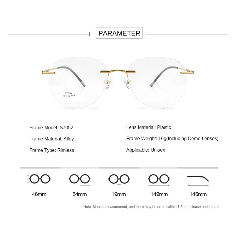 Ultralight Alloy Rimless Men Glasses Frame Square Eyeglasses Myopia Prescription Frames For Women Optical Eye Glass 241227