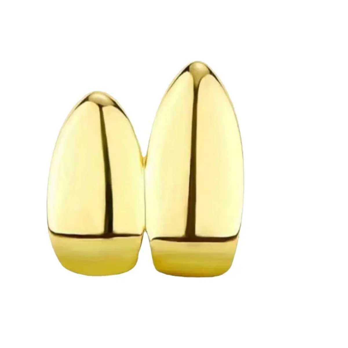 Gold plated hip-hop teeth for top and bottom grills of Mouth Grilz Cs for Halloween party set W241227