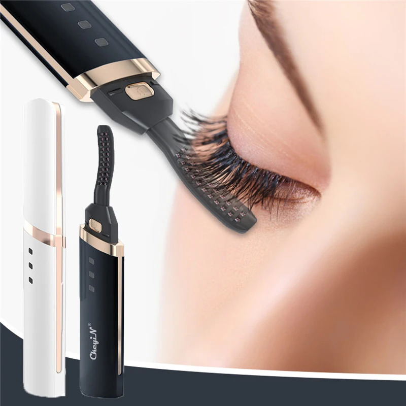 Electric Eyelash Curler Fast Heating Natural Curling Iron Temperature Adjustable Makeup Pen USB Charging 241226