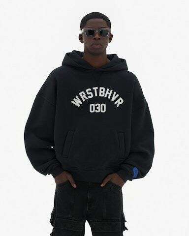 Loose hooded sweatshirt for men women, Y2K letter versatile, autumn and winter hoodie, trendy brand printed pattern