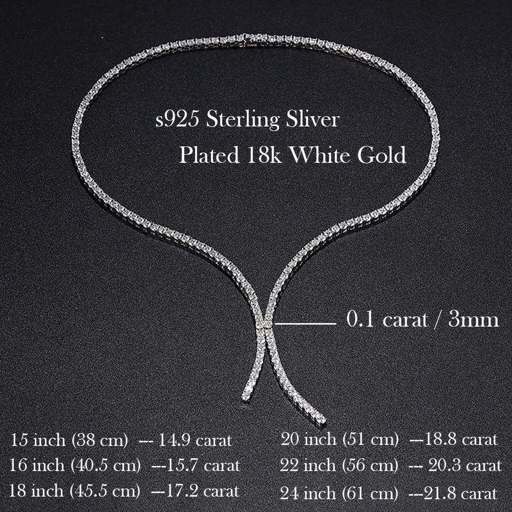 Long Tassel Full Diamond Necklace with Gra Certificate S925 Sterling Silver Plated 18k Gold Tennis for Women 241226