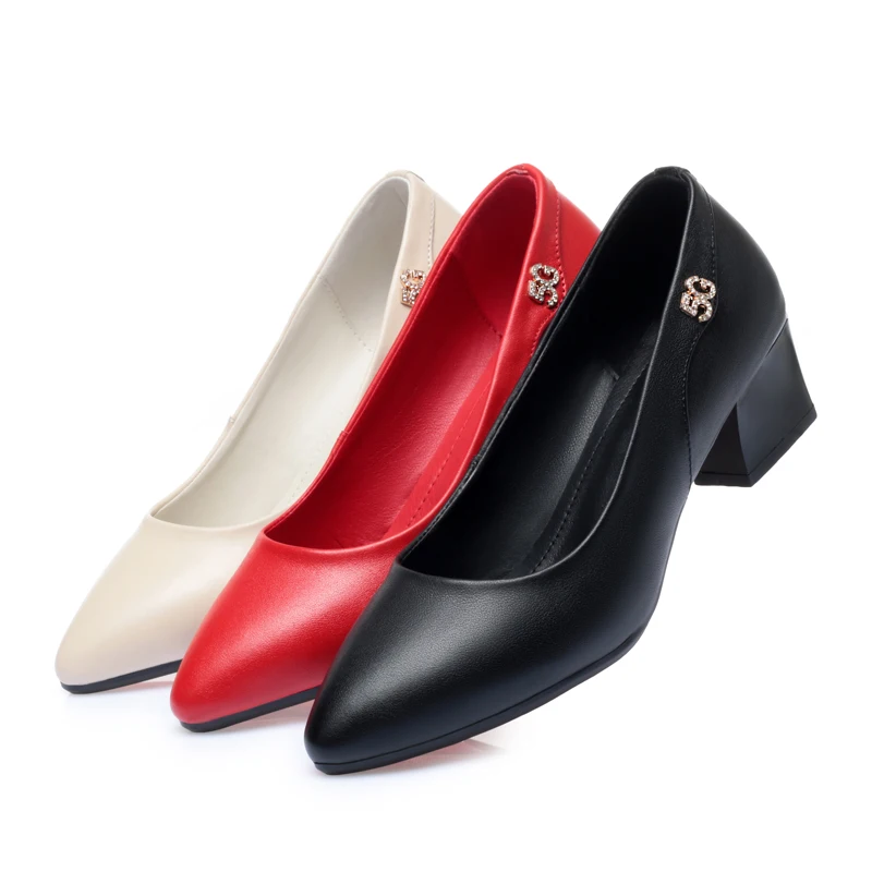 AIYUQI Wedding Shoes Women Spring Women Shoes Red Genuine Leather Pointed Toe Professional Fashion Single Shoes Women