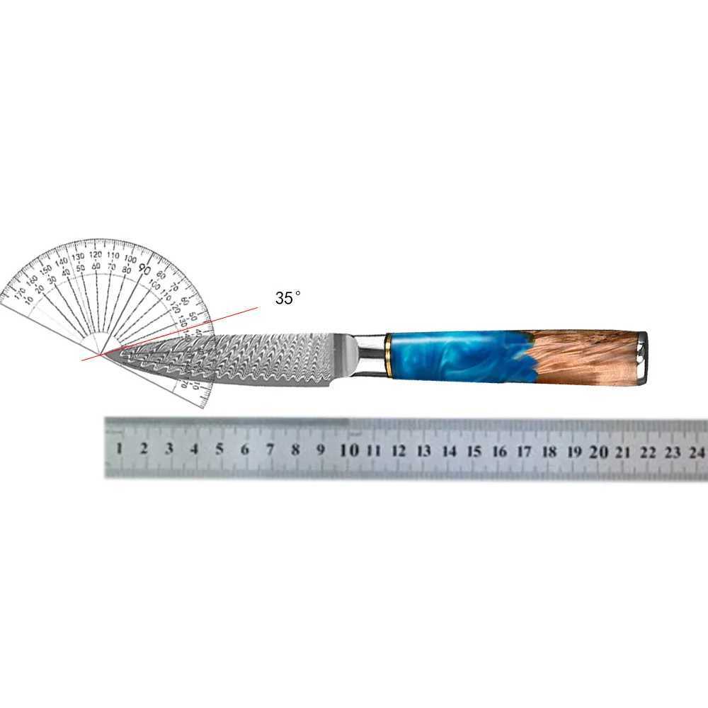 3.5 Inch Paring Knife VG10 Damascus Steel Sharp Fruit Knife for Cutting Fruit and Vegetables Kitchen Peeling Knife Y241227