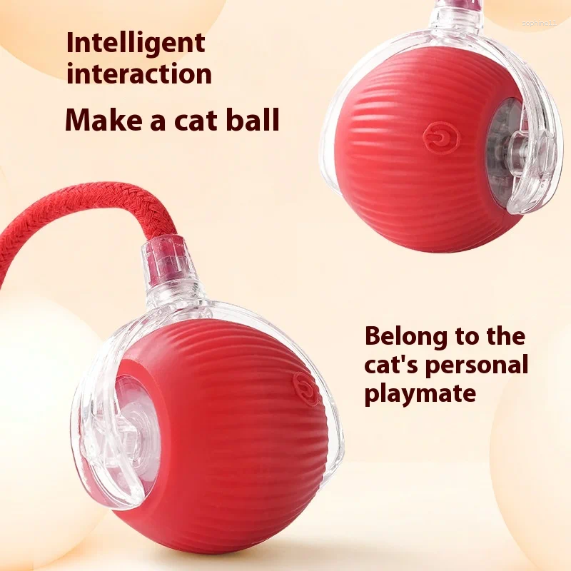 Update Rechargeable Cat Toys Interactive Smart Pet Interaction Automatic Rolling Ball Toy Accessories For Cats Electric Dog Things