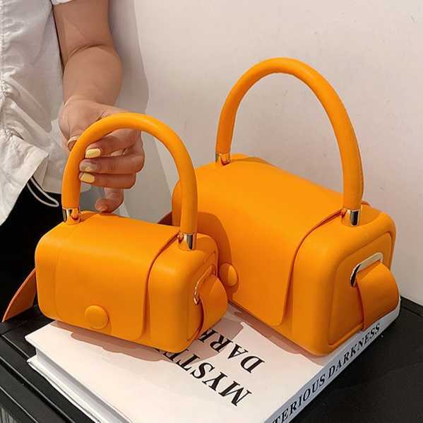 Bag women trendy pottery handbag, popular candy color, simple single shoulder diagonal pillow bag 241215