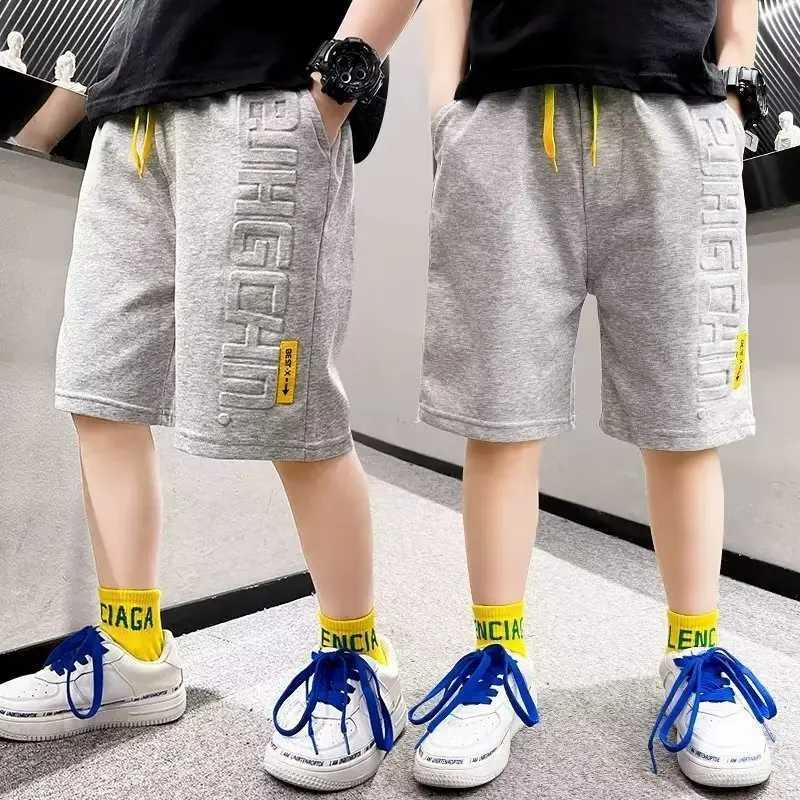 Boys summer shorts sports casual version cotton sports pants boys knee pants 4-15Y youth and childrens clothing Trouser W241227