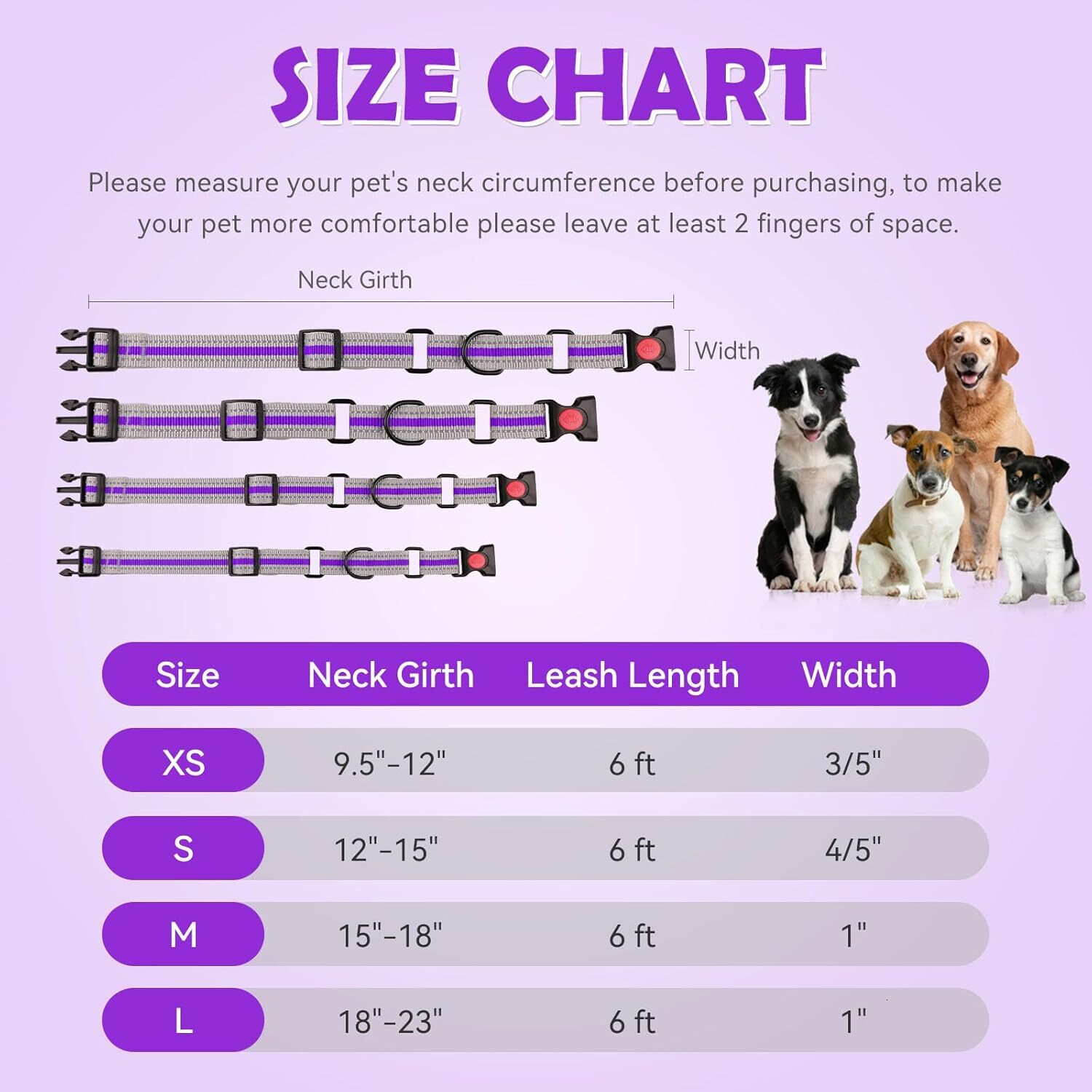 Martingale dog collar, soft chloroprene rubber pad reflective Martingale collar and belt set safety buckle nylon Martingale