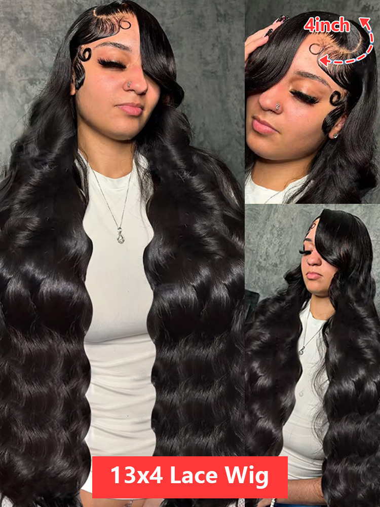 30 40 Inch High Density 5X5 Closure Glueless Human Hair Ready To GO Body Wave 13X6 HD Lace Frontal Wig For Women