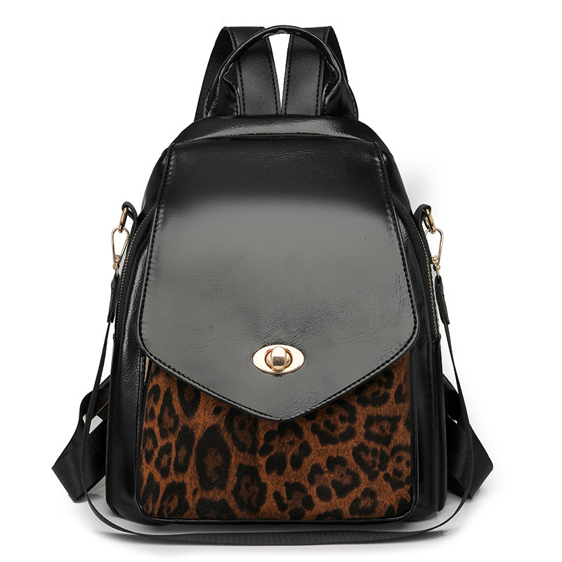Leopard Pattern Premium 2024 New Fashion Travel Women's Versatile Backpack Single Shoulder Ethnic Style