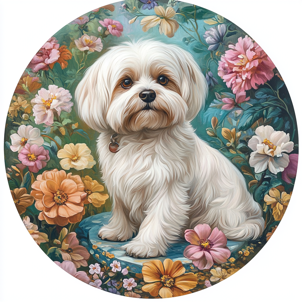 Customizable Aluminum Pet Ornaments - Malta Dog Souvenir Tombstones for Cats and Dogs | Unique Decorative Paintings