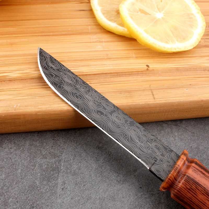 Kitchen Utility Knife Damascus Pattern Paring Knife Boning Meat Cleaver Barbecue Cutting Fishing Knife Cooking Tools Y241227