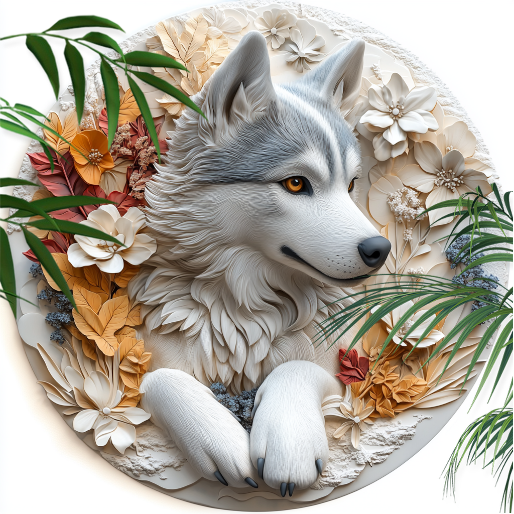 Husky Pet Ornaments - Customizable Circular Aluminum Decorative Paintings for Cats & Dogs - Unique Pet Souvenir Tombstones