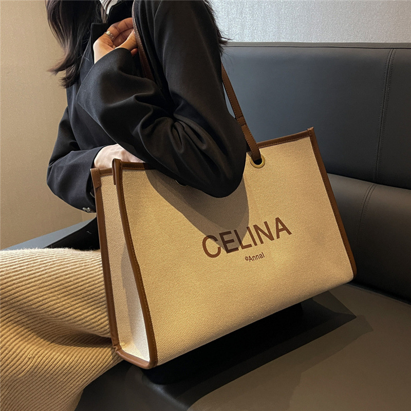 Designer Handbags Large Capacity Canvas Tote: Fashionable Women's File Package, Casual Everyday Shoulder Bag Ideal For Students And New Free Deli