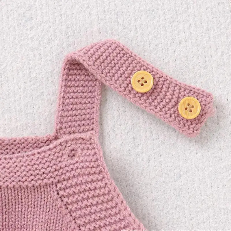 Autumn Baby Clothes Fashion born Knitted Twist Suspenders Romper Boy Girl Solid Sleeveless Jumpsuit Kid Casual One-piece 241226